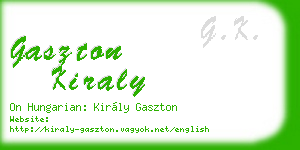 gaszton kiraly business card